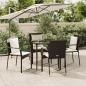 Preview: ARDEBO.de - 5-tlg. Garten-Essgruppe mit Kissen Schwarz Poly Rattan