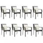 Preview: 9-tlg. Garten-Essgruppe mit Kissen Schwarz Poly Rattan