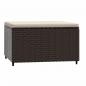 Preview: Gartenhocker mit Kissen 2 Stk. Braun Poly Rattan