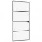 Preview: Innentür Schwarz 93x201,5 cm Hartglas & Aluminium Schlank