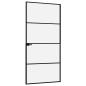 Preview: Innentür Schwarz 93x201,5 cm Hartglas & Aluminium Schlank
