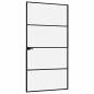 Preview: Innentür Schwarz 102x201,5 cm Hartglas & Aluminium Schlank