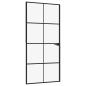 Preview: Innentür Schwarz 93x201,5 cm Hartglas & Aluminium Schlank