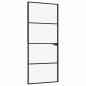 Preview: Innentür Schwarz 83x201,5 cm Hartglas & Aluminium Schlank