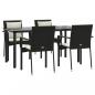 Preview: 5-tlg. Garten-Essgruppe mit Kissen Schwarz Poly Rattan