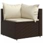 Preview: 3-tlg. Garten-Lounge-Set mit Kissen Braun Poly Rattan