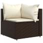 Preview: 4-tlg. Garten-Lounge-Set mit Kissen Braun Poly Rattan