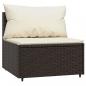 Preview: 4-tlg. Garten-Lounge-Set mit Kissen Braun Poly Rattan