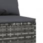 Preview: Garten-Mittelsofa mit Kissen Grau Poly Rattan