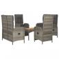 Preview: 5-tlg. Garten-Essgruppe mit Kissen Grau Poly Rattan