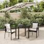 Preview: ARDEBO.de - 3-tlg. Garten-Essgruppe mit Kissen Schwarz Poly Rattan