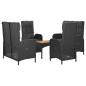 Preview: 5-tlg. Garten-Essgruppe mit Kissen Schwarz Poly Rattan