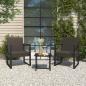 Preview: ARDEBO.de - Gartensessel mit Kissen Schwarz Poly Rattan