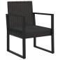 Preview: Gartensessel mit Kissen Schwarz Poly Rattan
