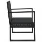 Preview: Gartensessel mit Kissen Schwarz Poly Rattan
