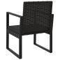 Preview: Gartensessel mit Kissen Schwarz Poly Rattan