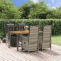 Preview: ARDEBO.de - 5-tlg. Garten-Essgruppe mit Kissen Grau Poly Rattan