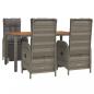 Preview: 5-tlg. Garten-Essgruppe mit Kissen Grau Poly Rattan