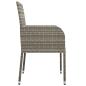 Preview: 5-tlg. Garten-Essgruppe mit Kissen Grau Poly Rattan