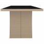 Preview: Gartentisch mit Glasplatte Beige Poly Rattan & Hartglas