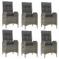 Preview: 7-tlg. Garten-Essgruppe mit Kissen Grau Poly Rattan