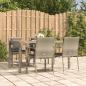 Preview: ARDEBO.de - 5-tlg. Garten-Essgruppe mit Kissen Grau Poly Rattan