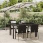 Preview: ARDEBO.de - 5-tlg. Garten-Essgruppe mit Kissen Schwarz Poly Rattan