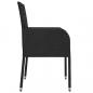 Preview: 9-tlg. Garten-Essgruppe mit Kissen Schwarz Poly Rattan