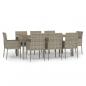 Preview: 9-tlg. Garten-Essgruppe mit Kissen Grau Poly Rattan