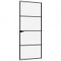 Preview: Innentür Schwarz 76x201,5 cm Hartglas & Aluminium Schlank