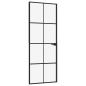 Preview: Innentür Schwarz 76x201,5 cm Hartglas & Aluminium Schlank