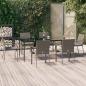 Preview: ARDEBO.de - 7-tlg. Garten-Essgruppe mit Kissen Schwarz und Grau Poly Rattan