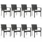 Preview: 9-tlg. Garten-Essgruppe mit Kissen Schwarz Poly Rattan