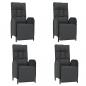 Preview: 5-tlg. Garten-Essgruppe mit Kissen Schwarz Poly Rattan