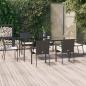 Preview: ARDEBO.de - 7-tlg. Garten-Essgruppe mit Kissen Schwarz Poly Rattan