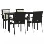 Preview: 5-tlg. Garten-Essgruppe mit Kissen Schwarz Poly Rattan