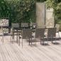 Preview: ARDEBO.de - 9-tlg. Garten-Essgruppe mit Kissen Schwarz und Grau Poly Rattan