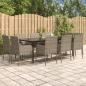Preview: ARDEBO.de - 11-tlg. Garten-Essgruppe mit Kissen Schwarz & Grau Poly Rattan