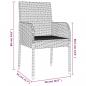 Preview: 11-tlg. Garten-Essgruppe mit Kissen Schwarz & Grau Poly Rattan