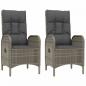 Preview: 4-tlg. Garten-Essgruppe mit Kissen Grau Poly Rattan