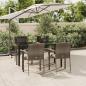 Preview: ARDEBO.de - 5-tlg. Garten-Essgruppe mit Kissen Schwarz und Grau Poly Rattan