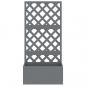 Preview: Blumenkasten mit Rankgitter Grau 65x33x135 cm WPC