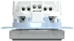 Preview: Merten SCHUKO Steckdose mit Lichtauslass und LED-Beleuchtungs-Modul, System M, erhöhter Berührungsschutz, Steckklemmen, aluminium matt (MEG2304-0460)