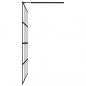 Preview: Duschwand mit Ablage für Walk-In-Dusche Schwarz 118x190 cm ESG