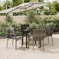 Preview: ARDEBO.de - 5-tlg. Garten-Essgruppe mit Kissen Schwarz und Grau Poly Rattan
