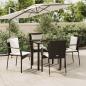Preview: ARDEBO.de - 5-tlg. Garten-Essgruppe mit Kissen Schwarz Poly Rattan