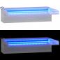 Preview: Wasserfall-Element mit RGB LEDs Edelstahl 30 cm