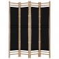 Preview: 4-tlg. Paravent Faltbar 160 cm Bambus und Canvas