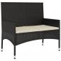 Preview: 6-tlg. Garten-Lounge-Set mit Kissen Schwarz Poly Rattan