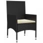 Preview: 6-tlg. Garten-Lounge-Set mit Kissen Schwarz Poly Rattan